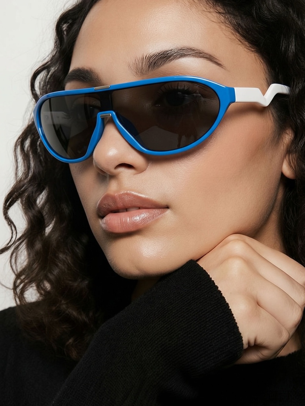 Oakley Blue and White Shield Sunglasses